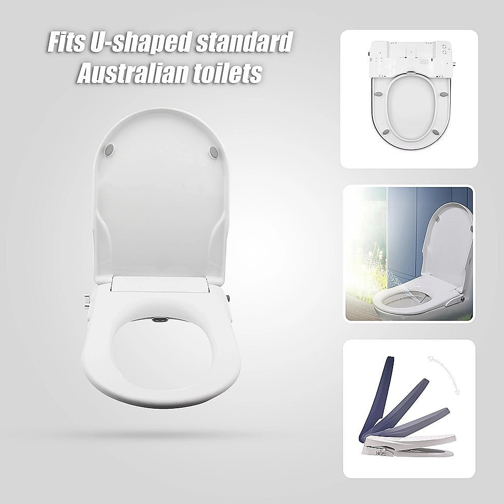 Non Electric Bidet Toilet Seat W/ Cover Bathroom Spray Water Wash