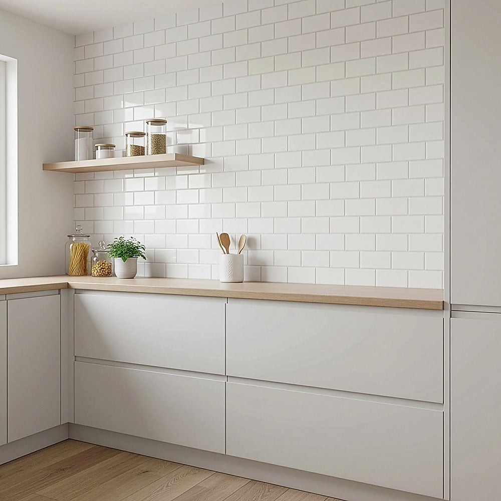 Tiles 3D Peel and Stick Wall Tile Subway White (30 x 30cm x 10 sheets)