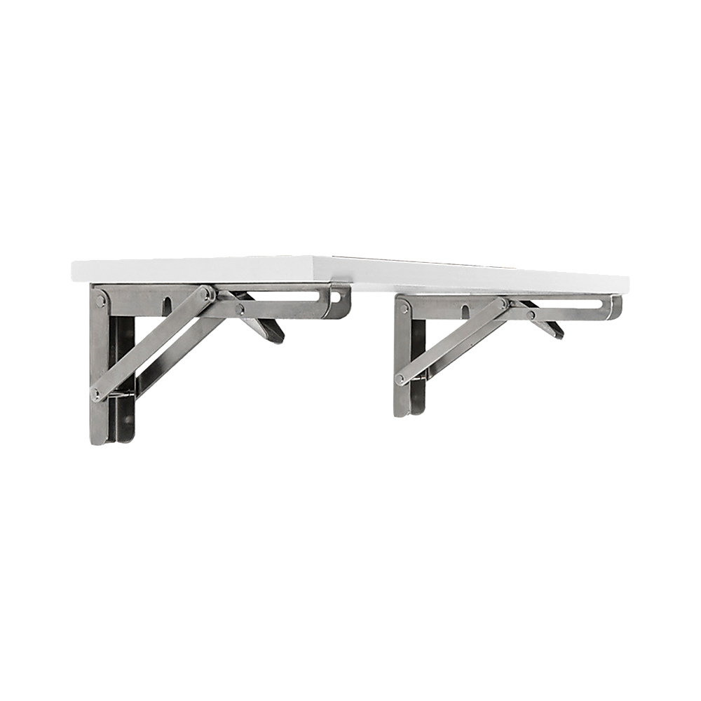 2x 20 Stainless Steel Folding Table Bracket Shelf Bench 50kg Load Heavy Duty