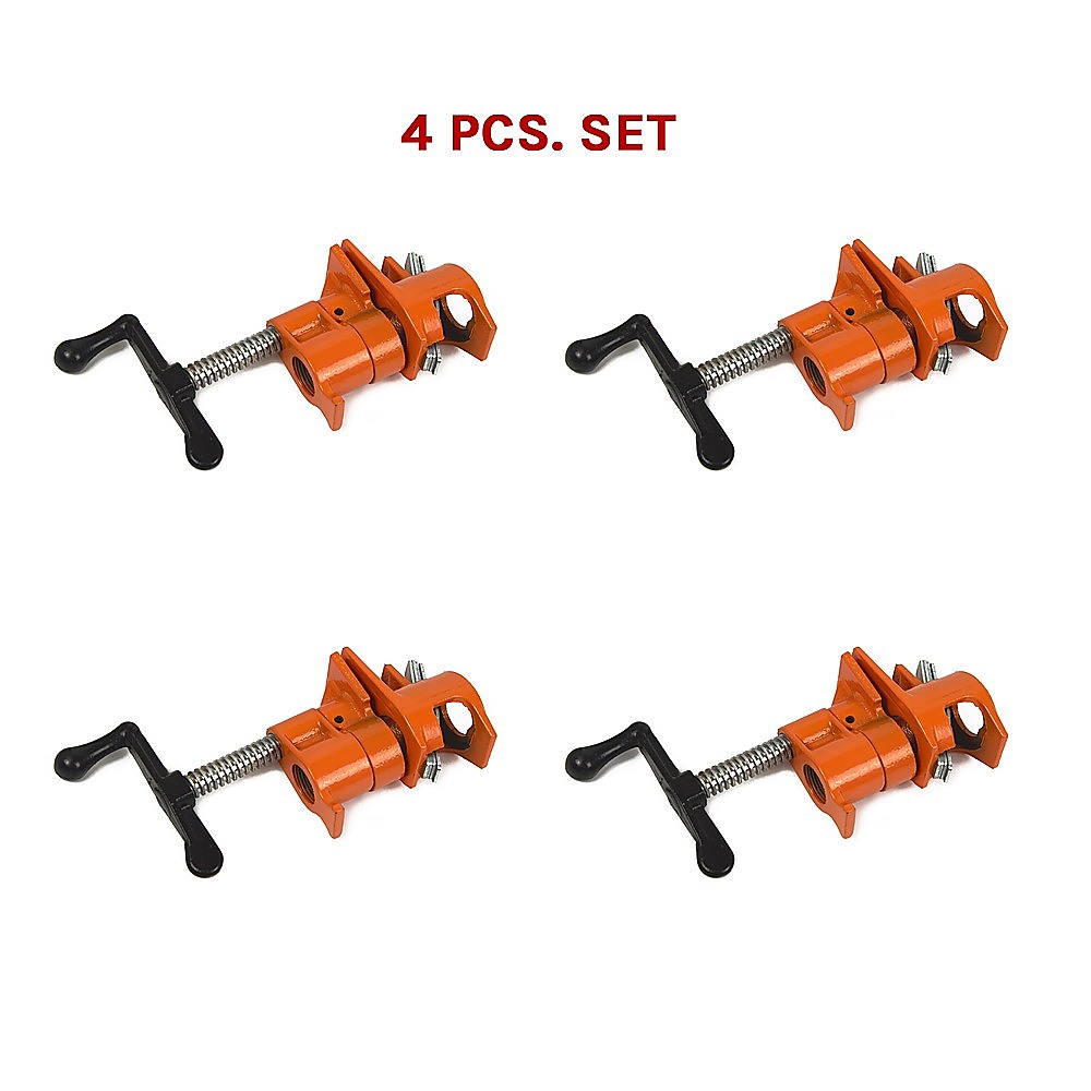 3/4 Wood Gluing Pipe Clamp Set (4 Pack) Heavy Duty PRO Woodworking Cast Iron