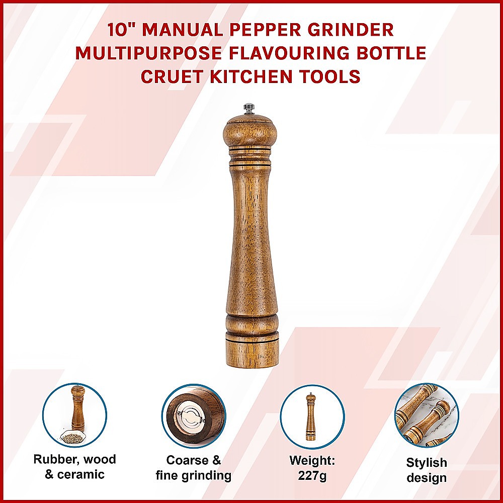 10 Manual Pepper Grinder Multipurpose Flavouring Bottle Cruet Kitchen Tools