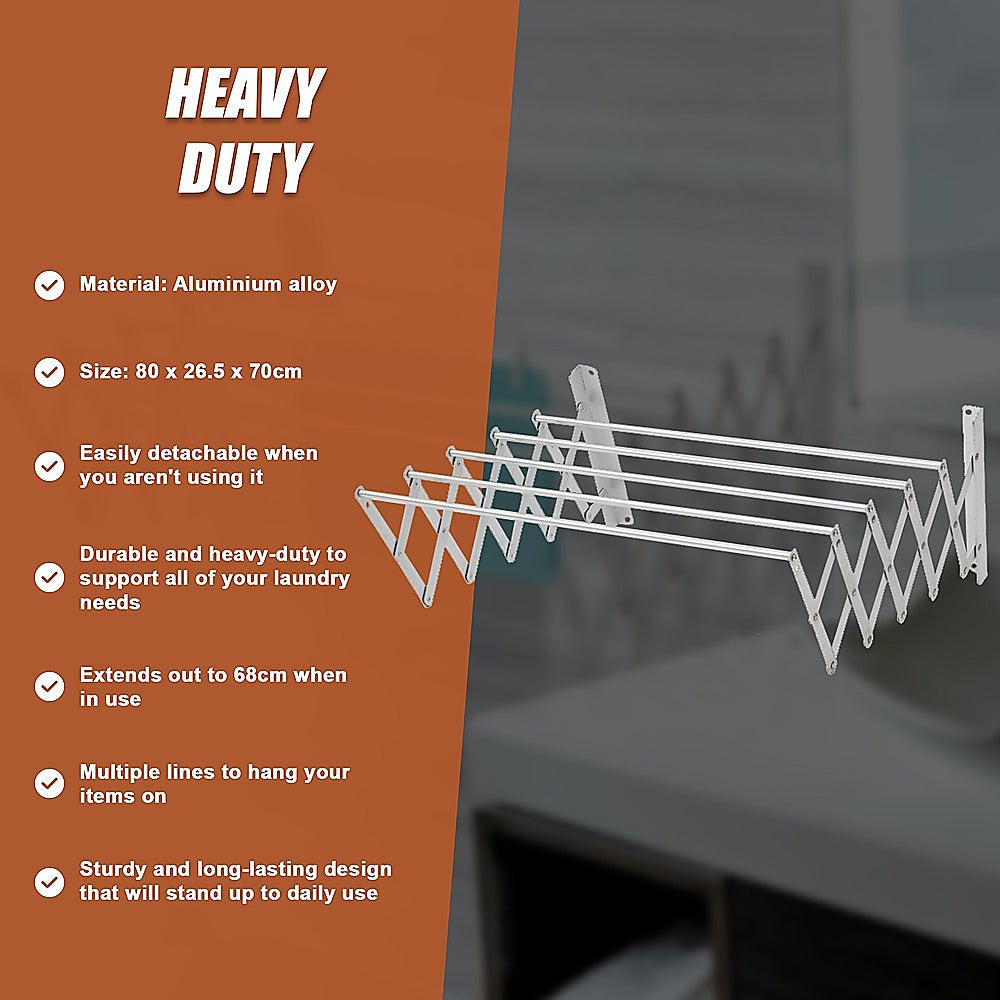 Pull Out Clothes Airer – Expanding Laundry Drying Line for Caravan, RV & Home