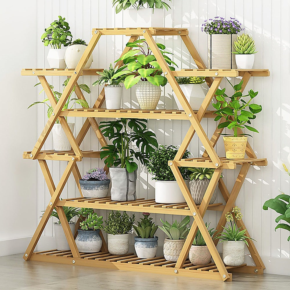 Bamboo Multilayer Flower Plant Bonsai Rack Shelf Stand Porch Lawn Patio