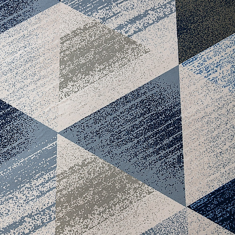 200x300cm Large Floor Blue Triangle Rug – Modern Area Carpet for Bedroom & Lounge