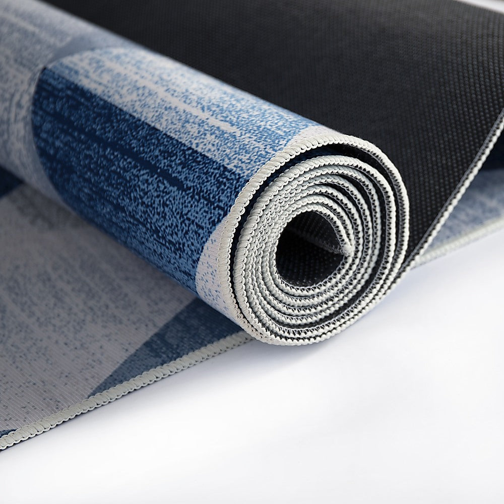 200x300cm Large Floor Blue Triangle Rug – Modern Area Carpet for Bedroom & Lounge