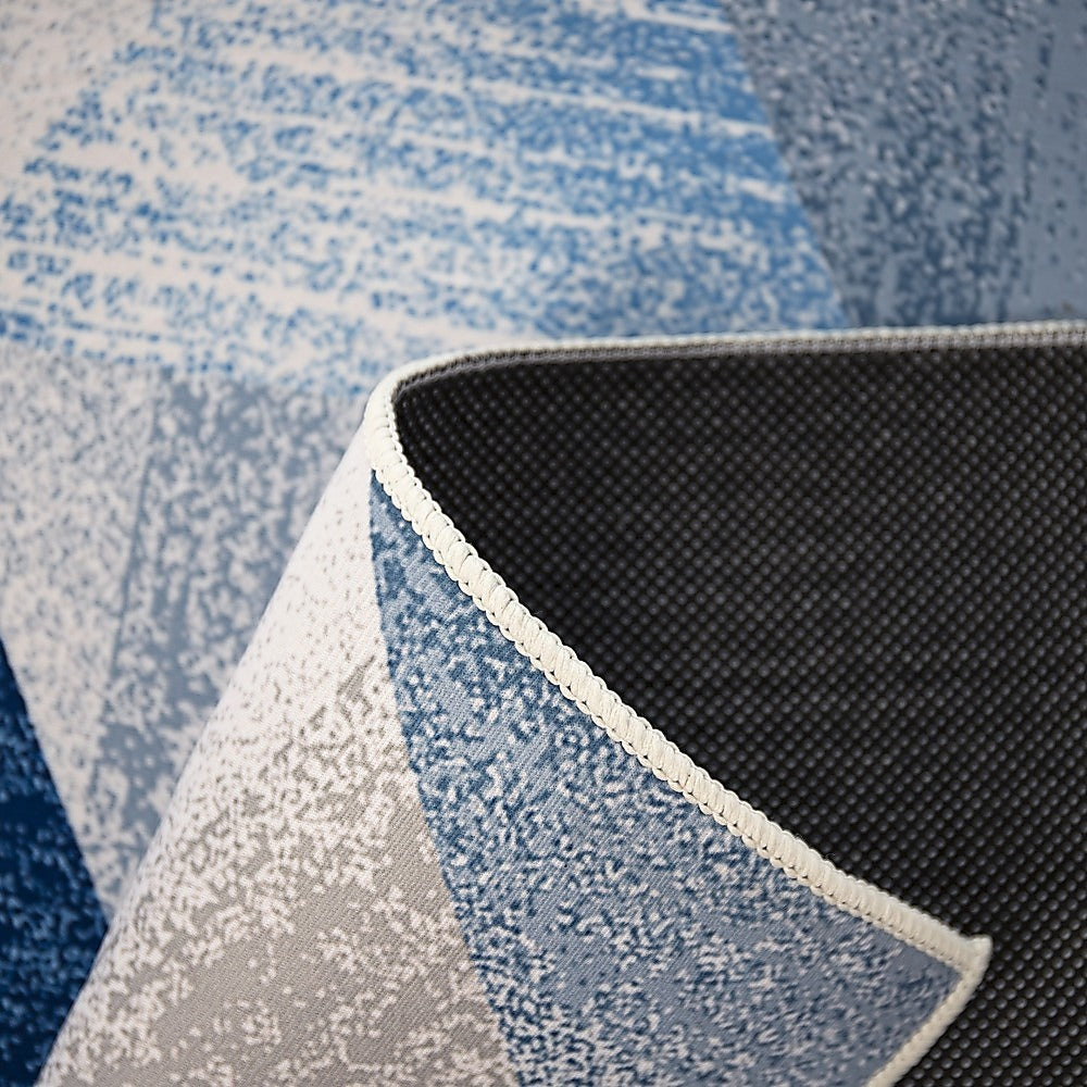 200x300cm Large Floor Blue Triangle Rug – Modern Area Carpet for Bedroom & Lounge