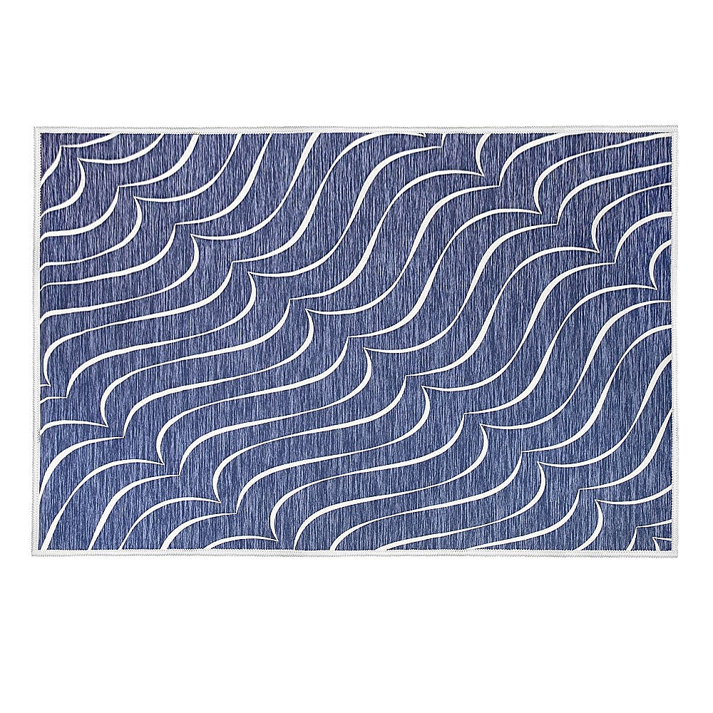 200x300cm Large Floor Blue Waves Rug – Modern Area Carpet for Bedroom & Lounge