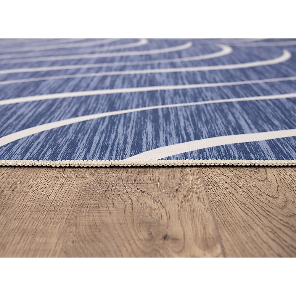 200x300cm Large Floor Blue Waves Rug – Modern Area Carpet for Bedroom & Lounge