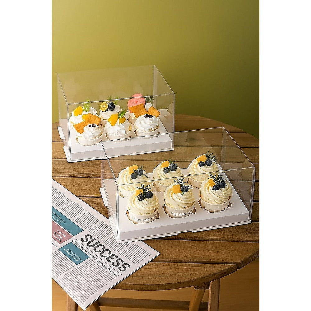 10Pcs Clear Dessert Boxes Cupcake Packing Boxes Bakery Cake Wrapping Boxes