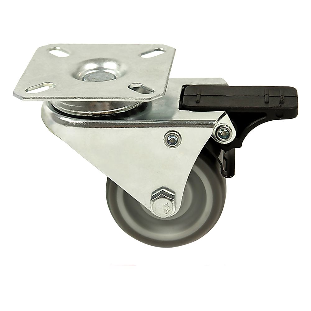 4 x 2 Heavy Duty Swivel Double Wide Castor Wheels Trolley 50mm Furniture Rubber With Brake