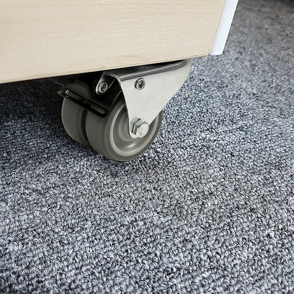 4 x 2 Heavy Duty Swivel Double Wide Castor Wheels Trolley 50mm Furniture Rubber With Brake