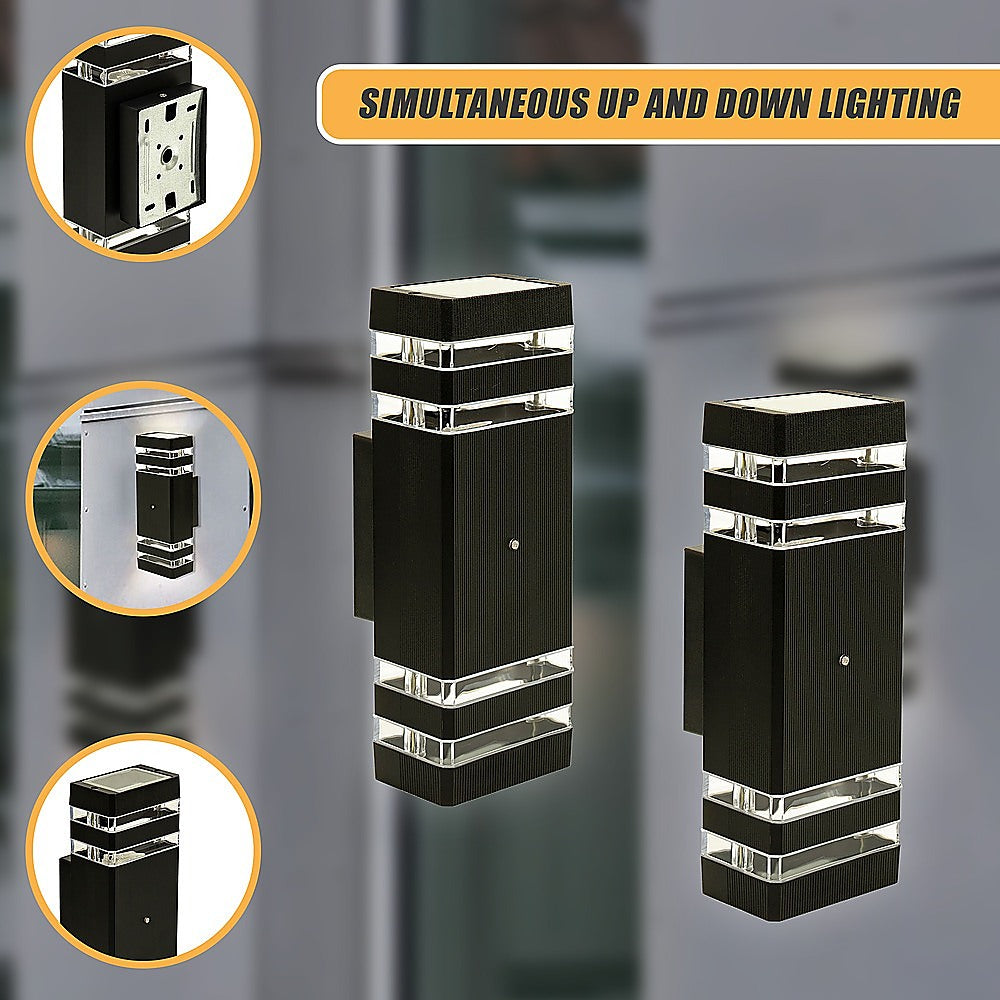 Modern 12 LED Up Down Wall Light dual Lamp Fixtures Outdoor Dusk to Dawn Sensor