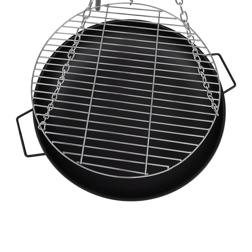 Tripod Garden Fire Pit BBQ ??Cast Iron & Steel Round Outdoor Fire Bowl