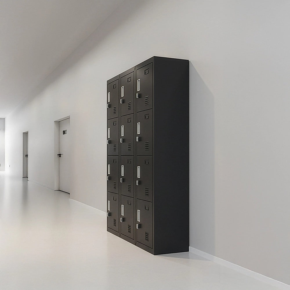 12-Door Locker for Office Gym Shed School Home Storage - Padlock-operated