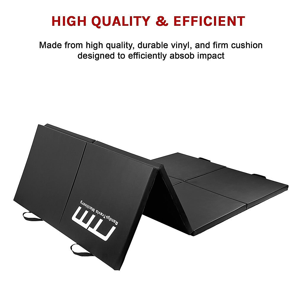 Folding Black Exercise Mat – Gymnastics, Martial Arts, Yoga, Karate & Judo Training