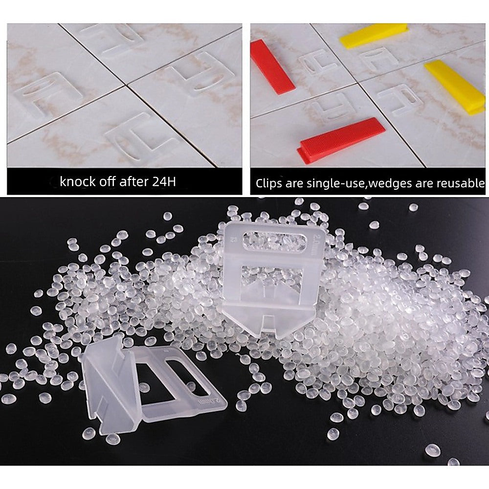 1000 Pack Tile Levelling System Clips Floor And Wall Tiling Spacers For Accurate Tile Alignment