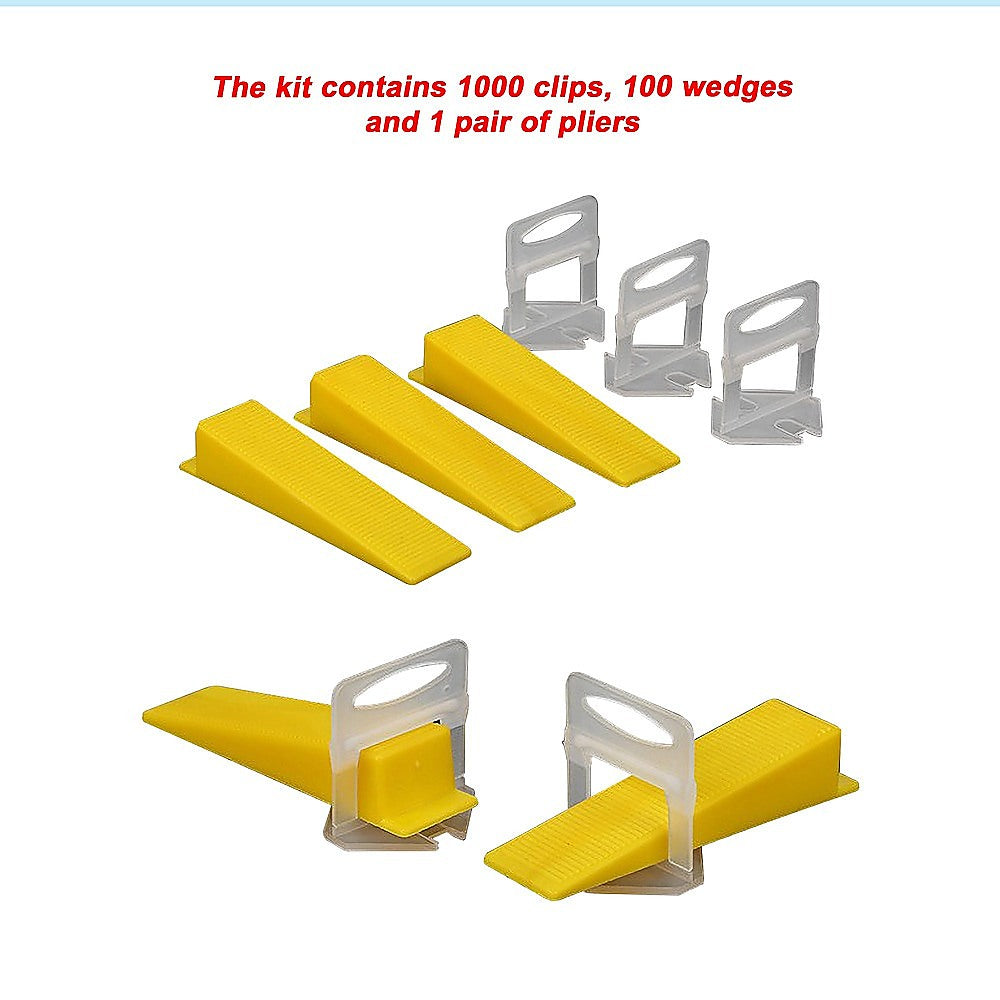 1000 Pack Tile Levelling System Clips Floor And Wall Tiling Spacers For Accurate Tile Alignment
