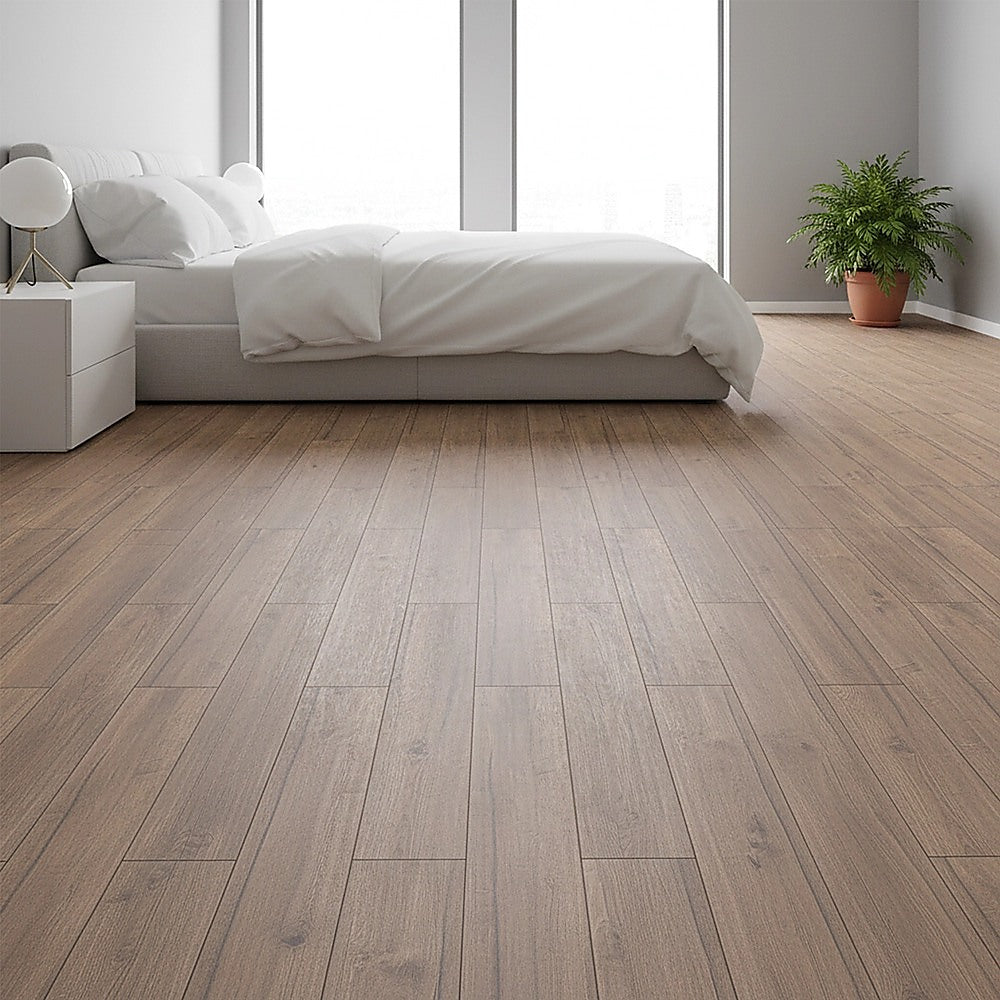 Vinyl Floor Tiles Self Adhesive Flooring Smoked Eucalyptus Wood Grain 16 Pack 2.3SQM