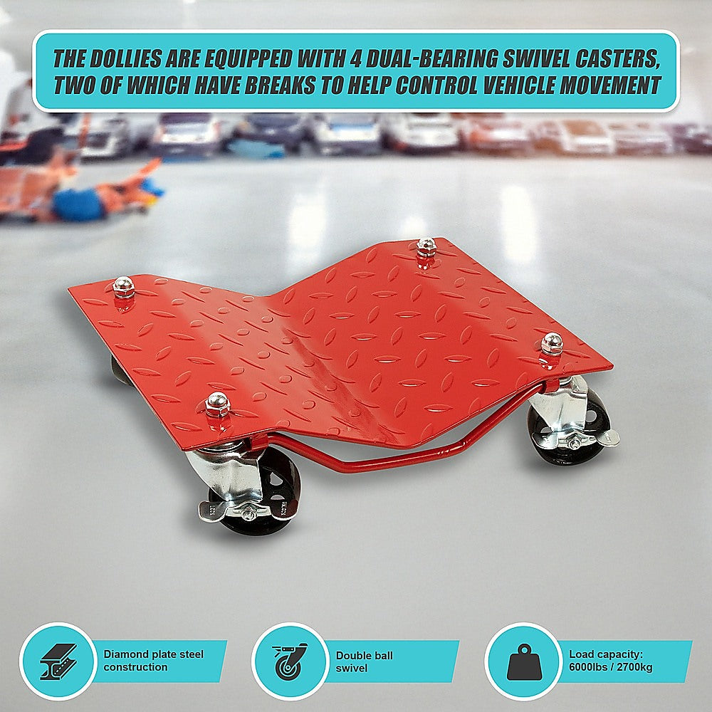 Auto Dolly Car Dolly Wheel Tire 12x16 Skate 6000lb Repair Slide Set of (4)