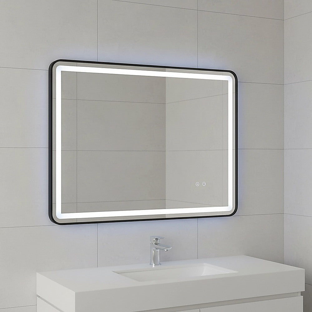 Rectangular Mirror LED Anti-Fog Illuminated Bathroom Living Room - 90x70cm