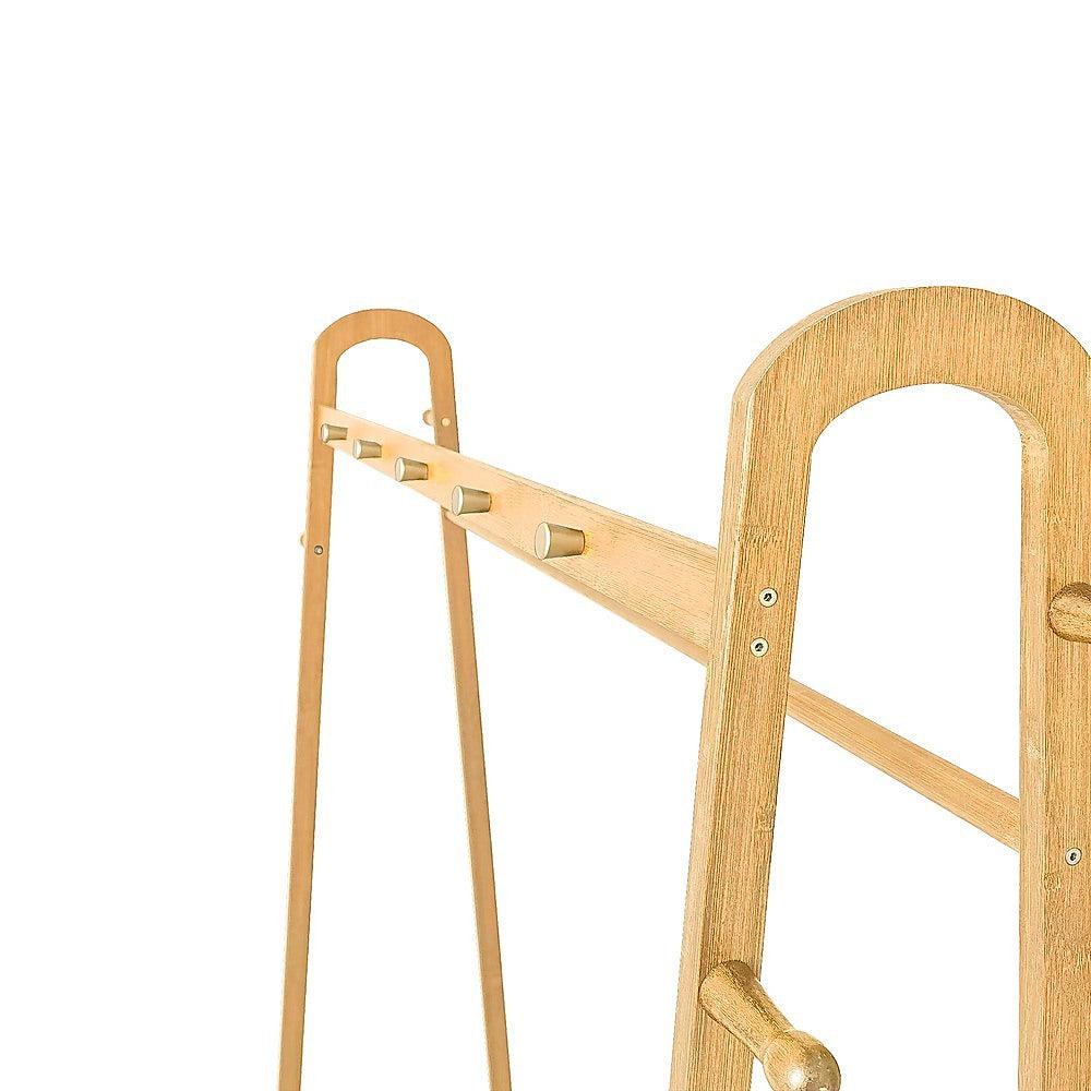 Wood 160x100cm Clothes Rack Slim Stylish Space Saving