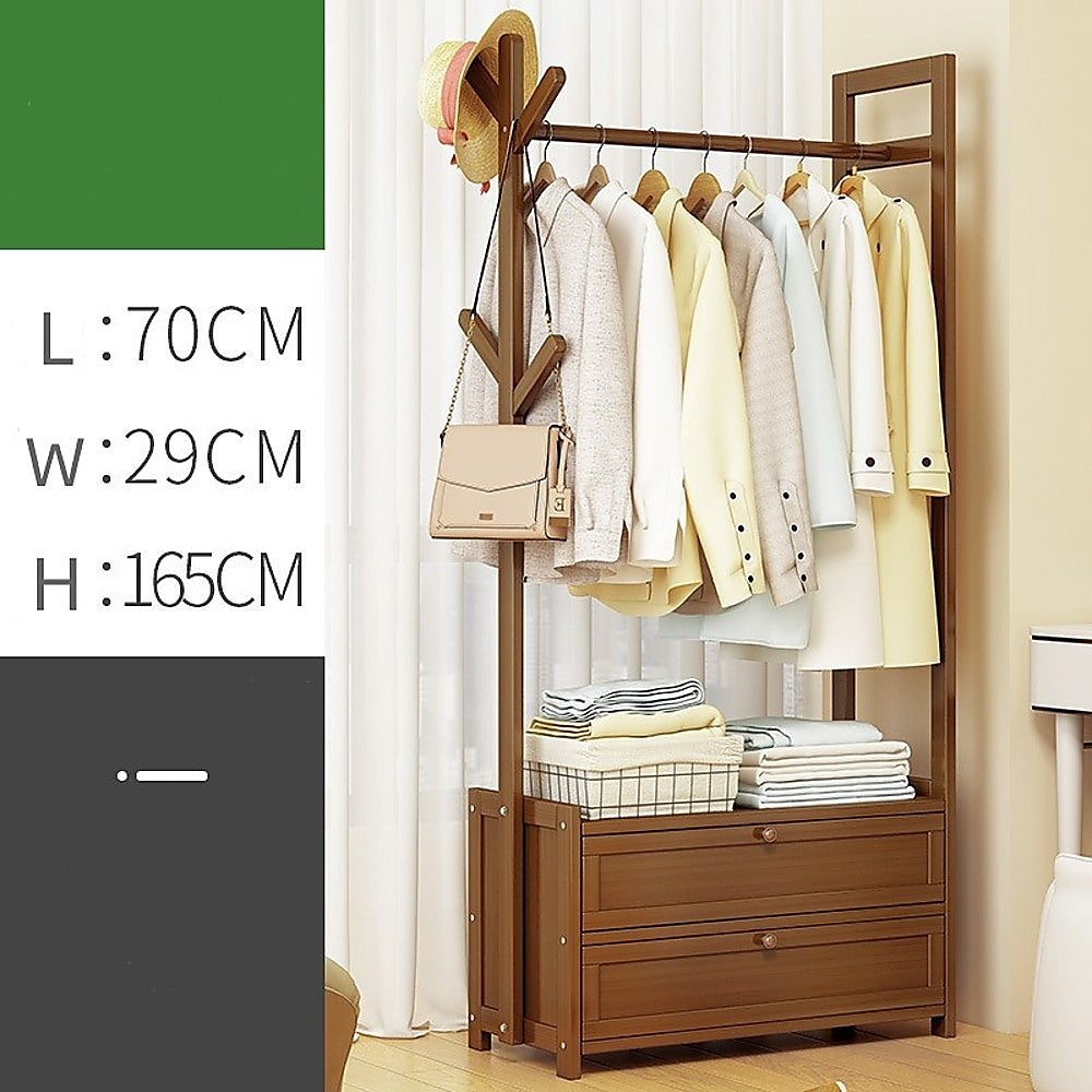 165x70cm Clothes Rack Stand Storage Shelves Modern Coat Tree