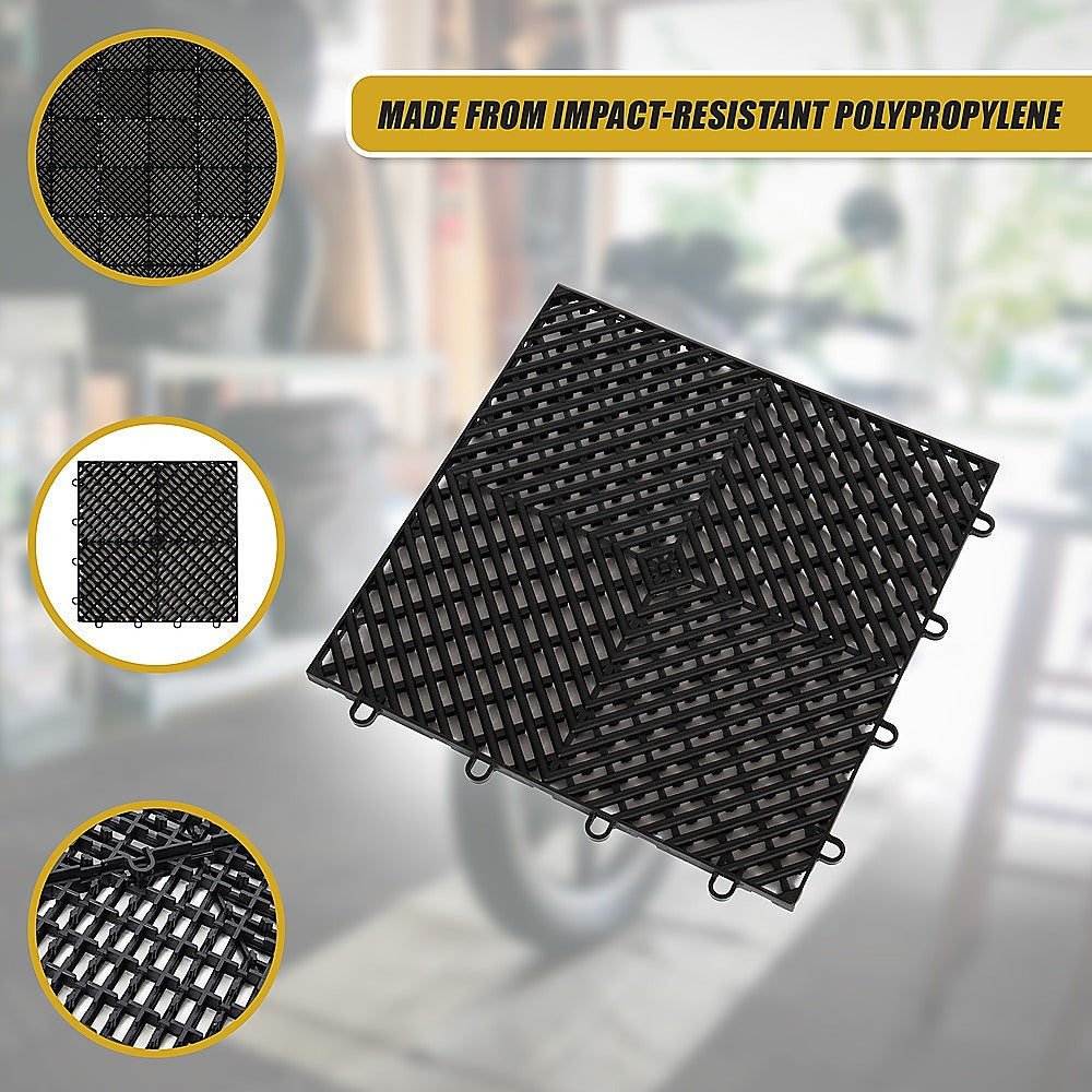 Vented Garage Floor Tiles | Snow Water Drainage | 30x30cm