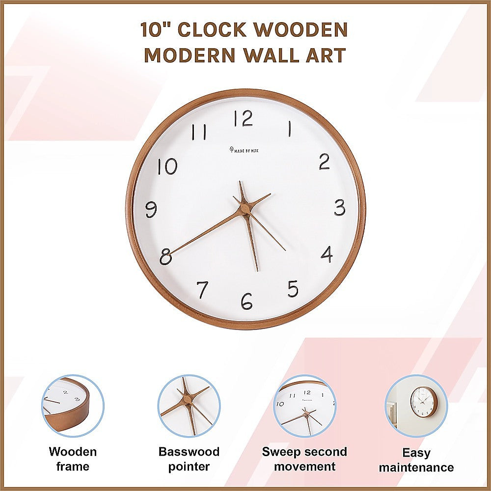 10 Clock Wooden Modern Wall Art