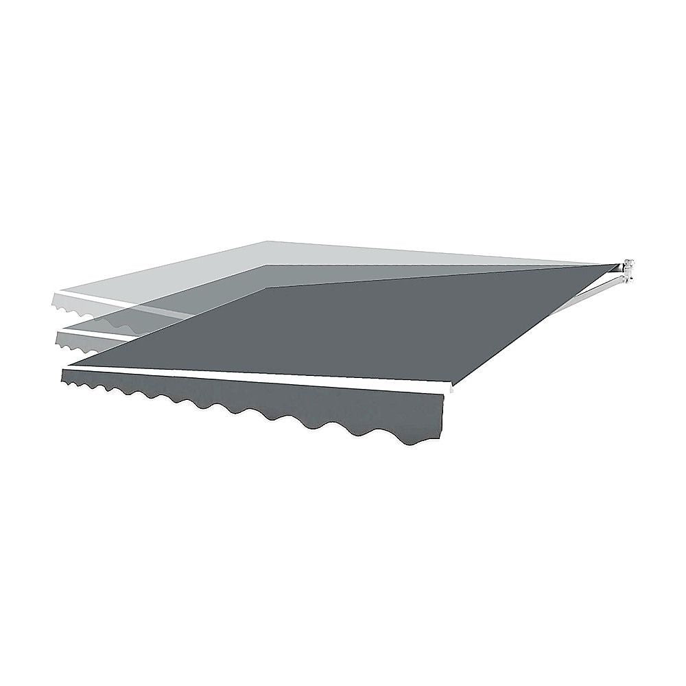 Outdoor Folding Arm Awning Retractable Sunshade Canopy Grey 4.0m x 2.5m