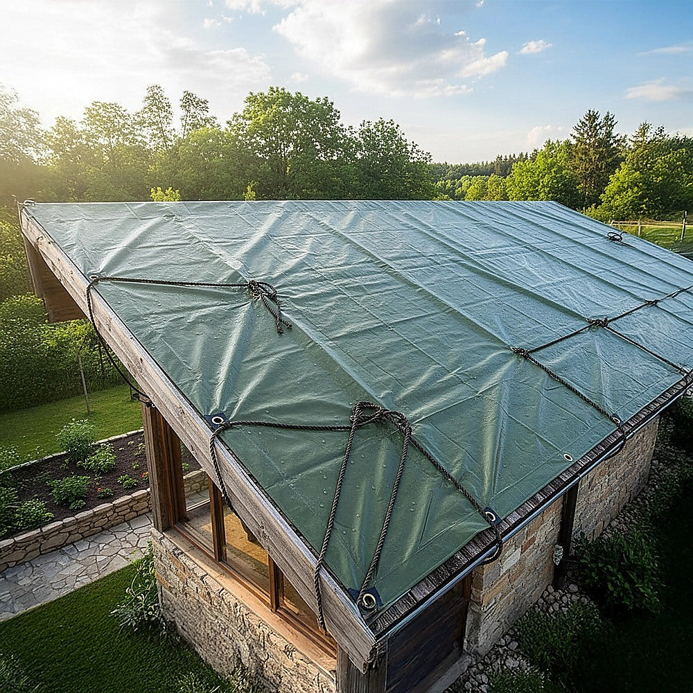 3x4M Army Heavy Duty Waterproof Canvas Tarp Tarpaulin Sun Blocked Dustproof