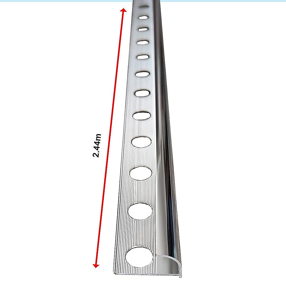 10 x Tile Trim Heavy Duty Round Edge Aluminium 10mm