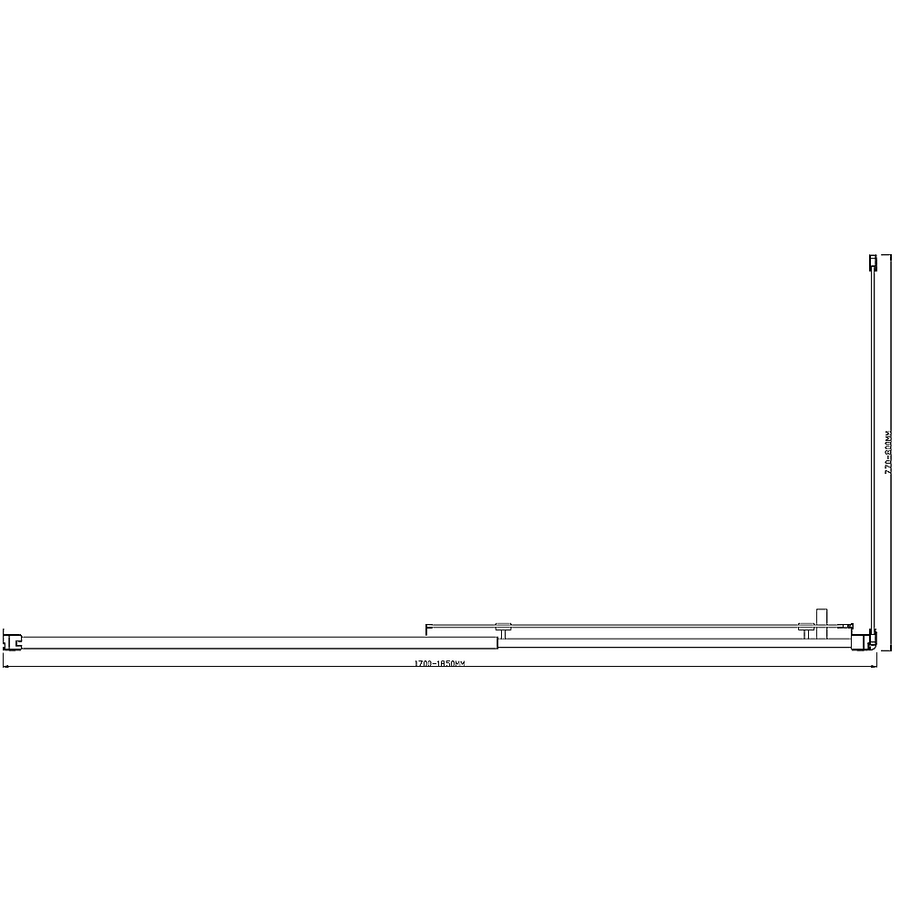 150mm Adjustable (1850x800mm) Single Door Corner Sliding Glass Shower Screen in Black