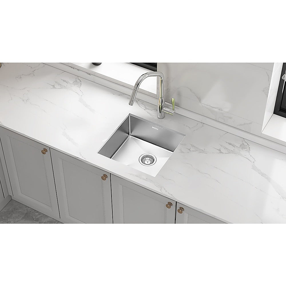 450x450mm Handmade Stainless Steel Undermount / Topmount Kitchen Laundry Sink with Waste