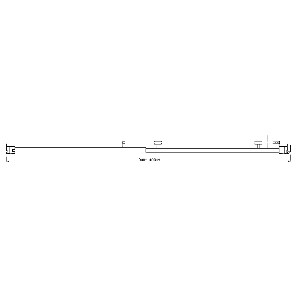 130-140cm Adjustable Wall to Wall Sliding Glass Shower Door in Chrome