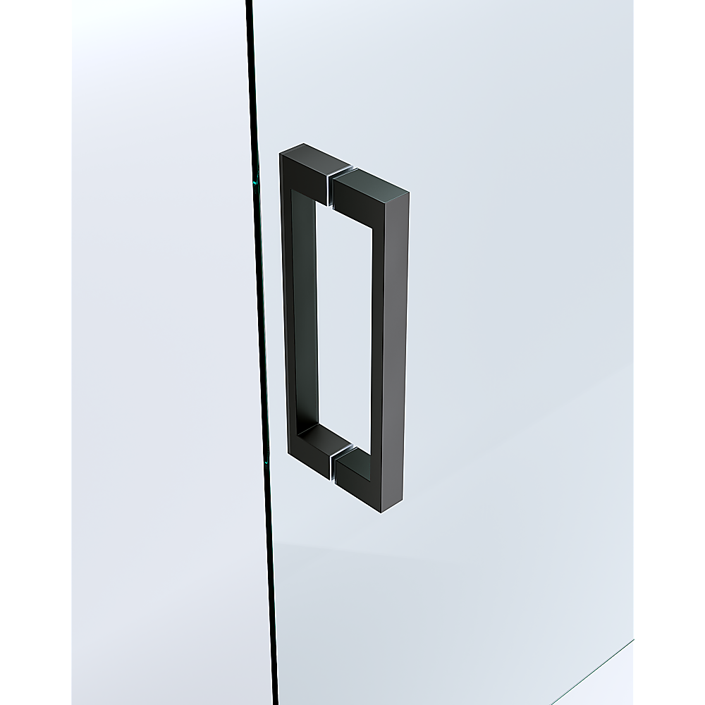 140-150cm Adjustable Wall to Wall Sliding Glass Shower Door in Black