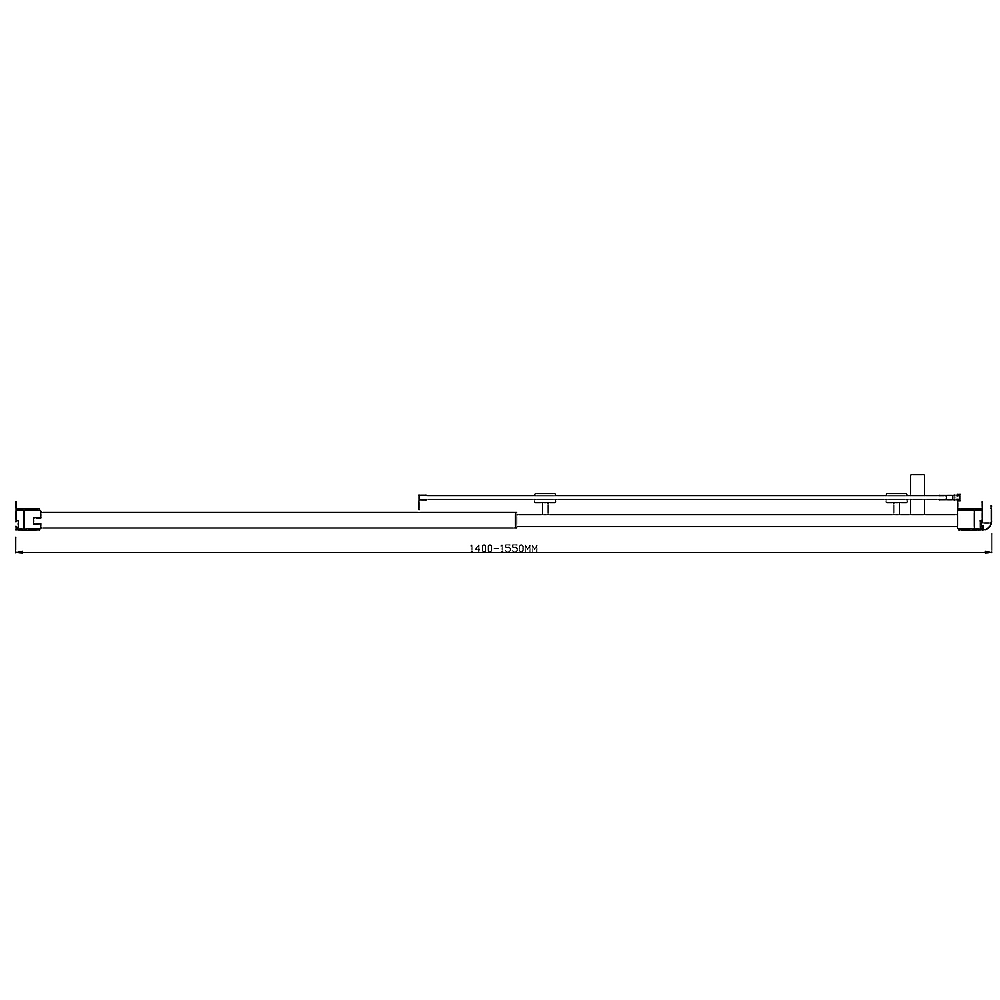 140-150cm Adjustable Wall to Wall Sliding Glass Shower Door in Black