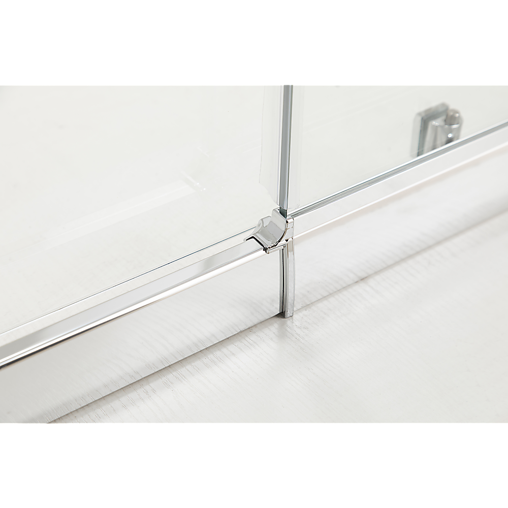 170-185cm Adjustable Wall to Wall Sliding Glass Shower Door in Chrome