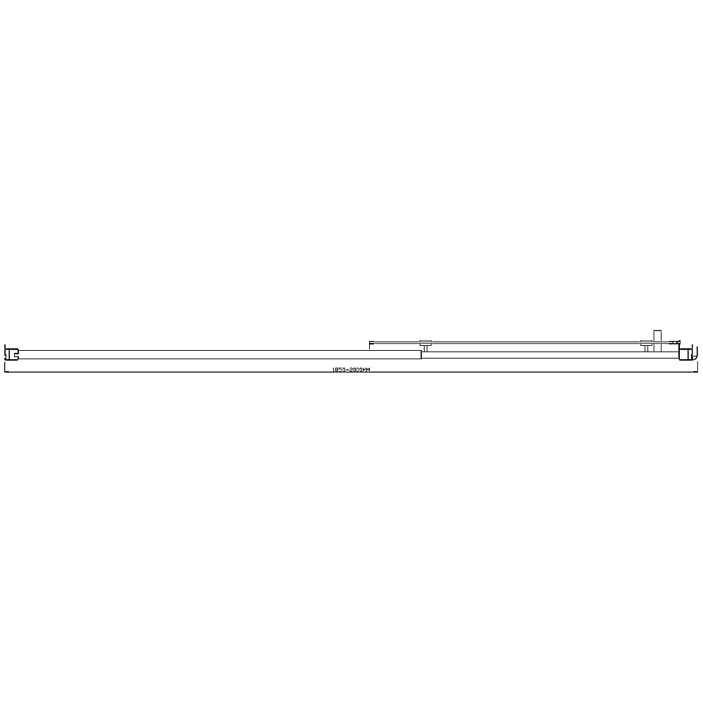 185-200cm Adjustable Wall to Wall Sliding Glass Shower Door in Black