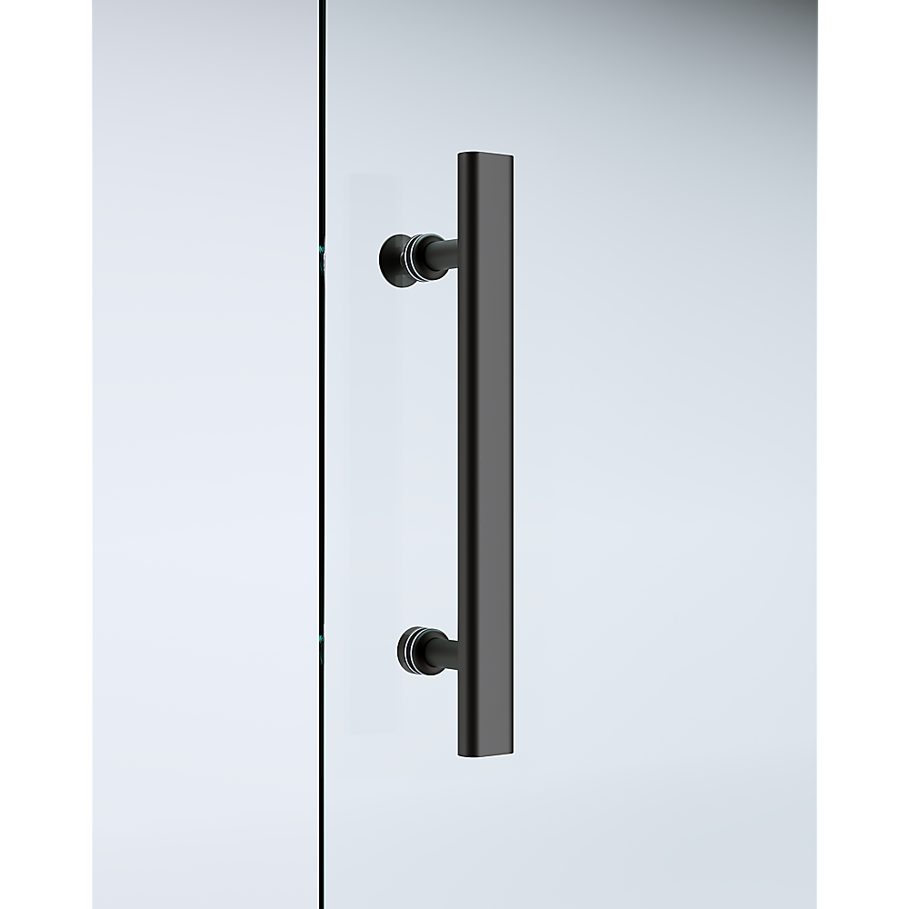 185-200cm Adjustable Wall to Wall Sliding Glass Shower Door in Black