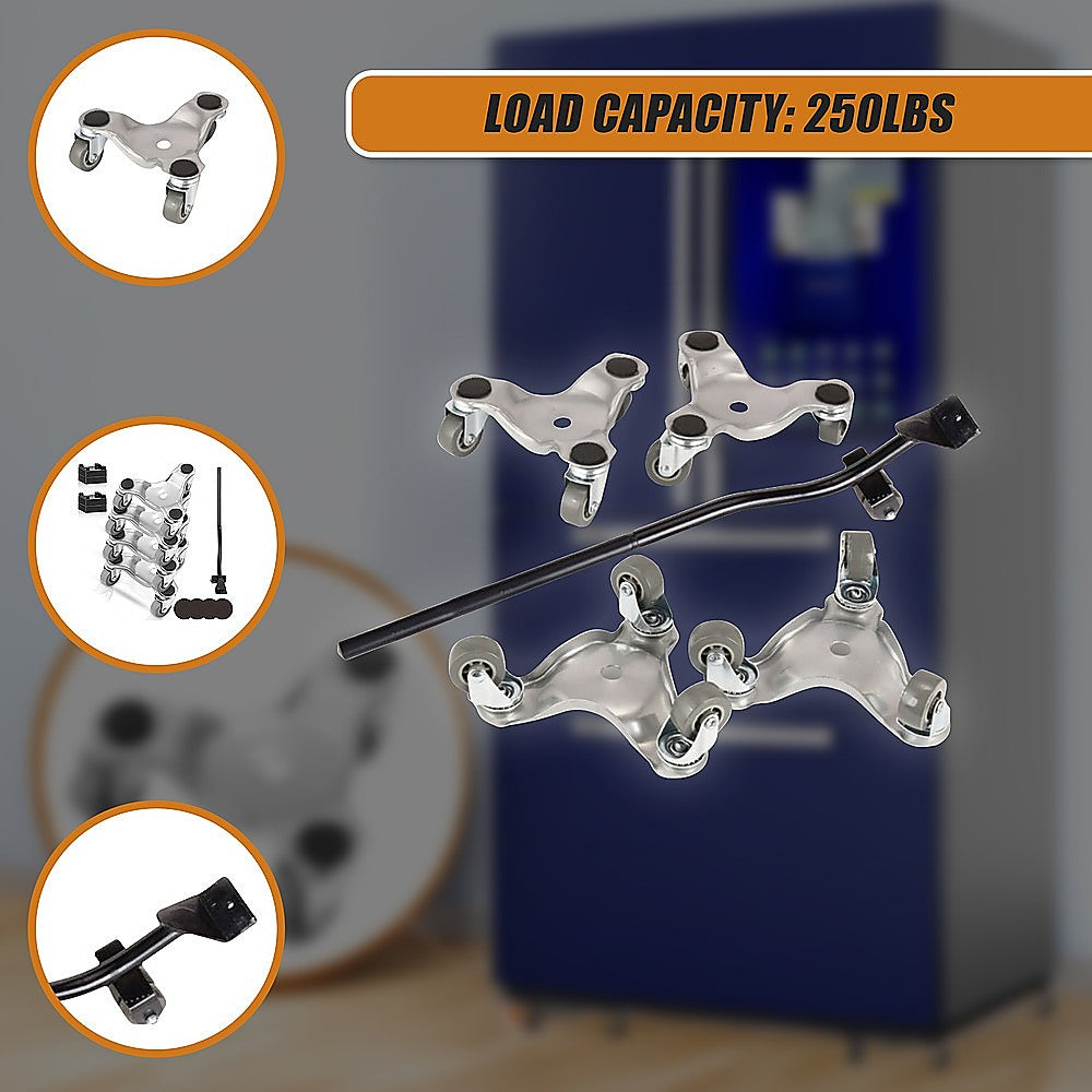 4 X All-purpose Dolly Metal Heavy Duty Furniture Mover Slider Set