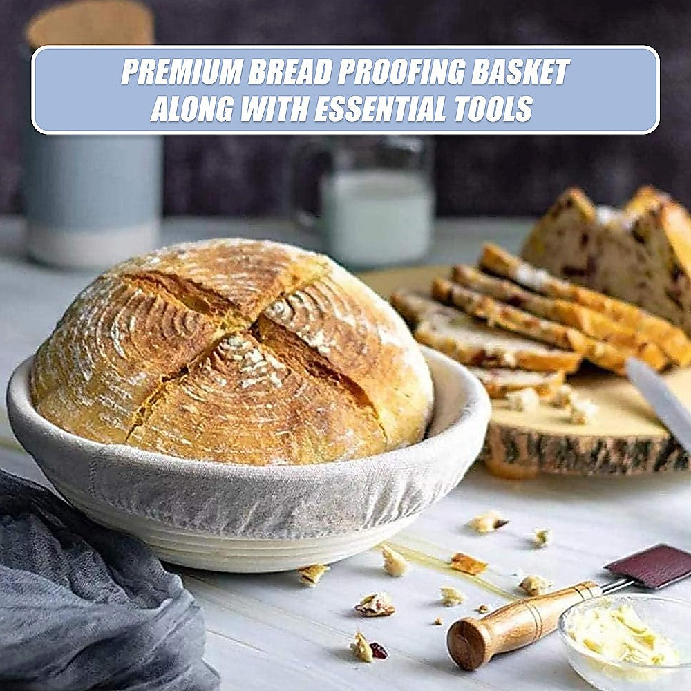 2 x 9 Sourdough Bread Proofing Set Bread Making Kit Round Bowls