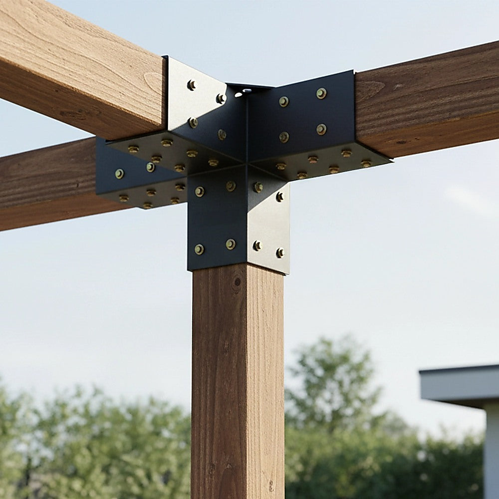 Roof Pergola Gazebo Shed Matte Black Steel Brackets DIY Kits