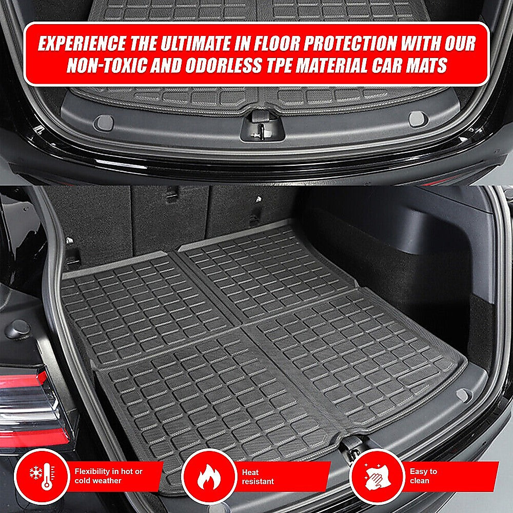 6 piece Tesla Model Y Floor Mats for Front and Rear Trunk Front Passenger and Driver Side