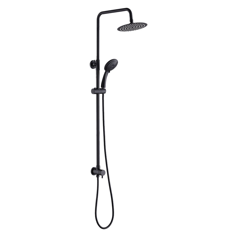 WELS 8 Rain Shower Head Set Rounded Dual Heads Faucet High Pressure Hand Held