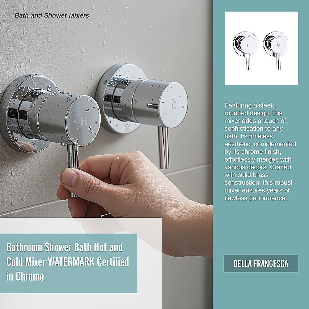 Bathroom Shower Bath Hot and Cold Mixer WATERMARK Certified in Chrome