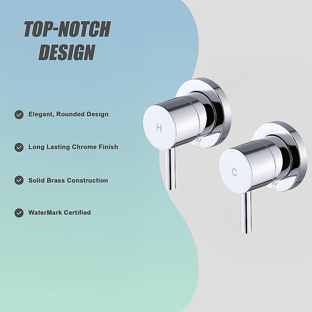 Bathroom Shower Bath Hot and Cold Mixer WATERMARK Certified in Chrome