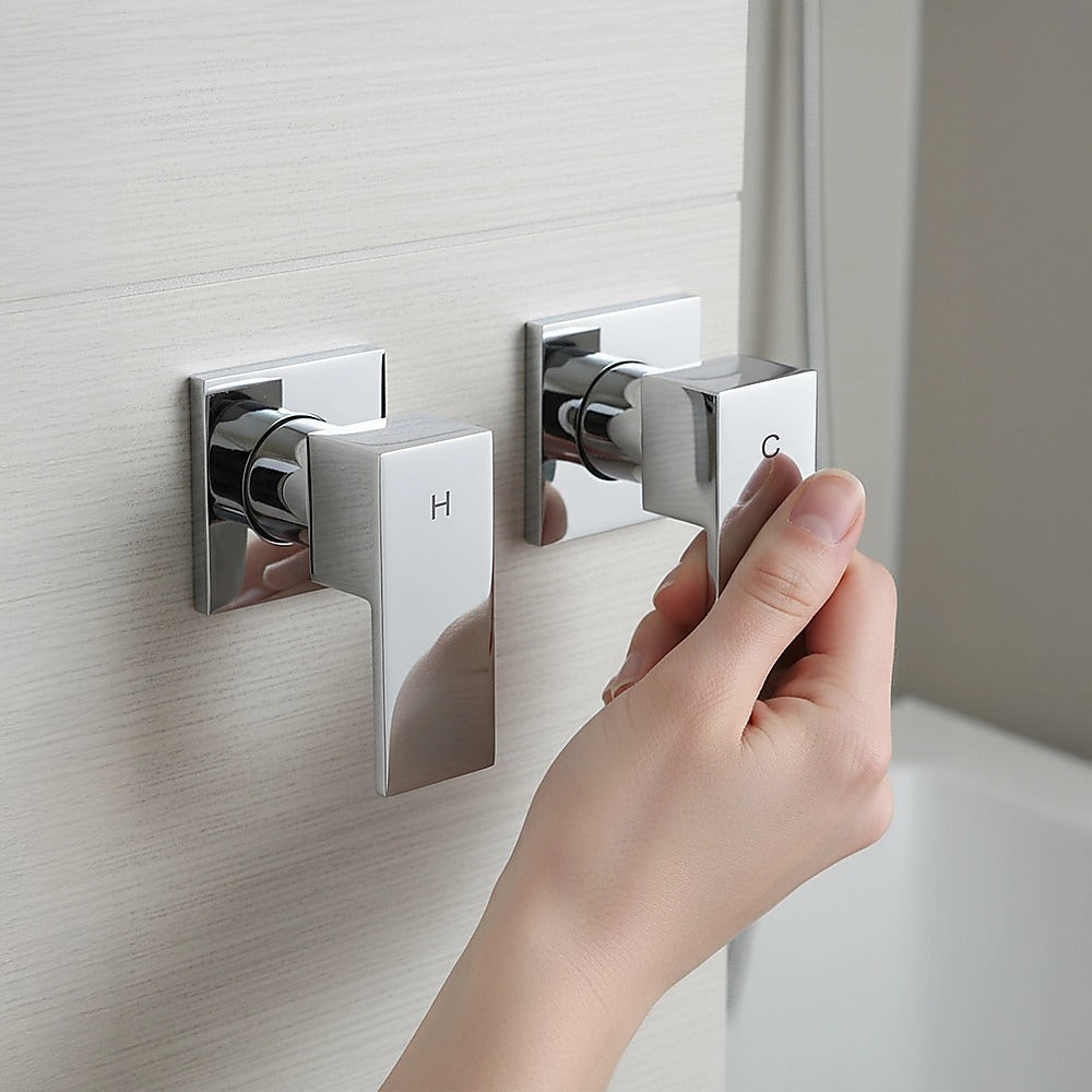 Bathroom Shower Bath Hot and Cold Square Mixer WATERMARK Certified in Chrome