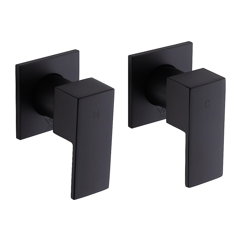 Bathroom Shower Bath Hot and Cold Square Mixer WATERMARK Certified in Black