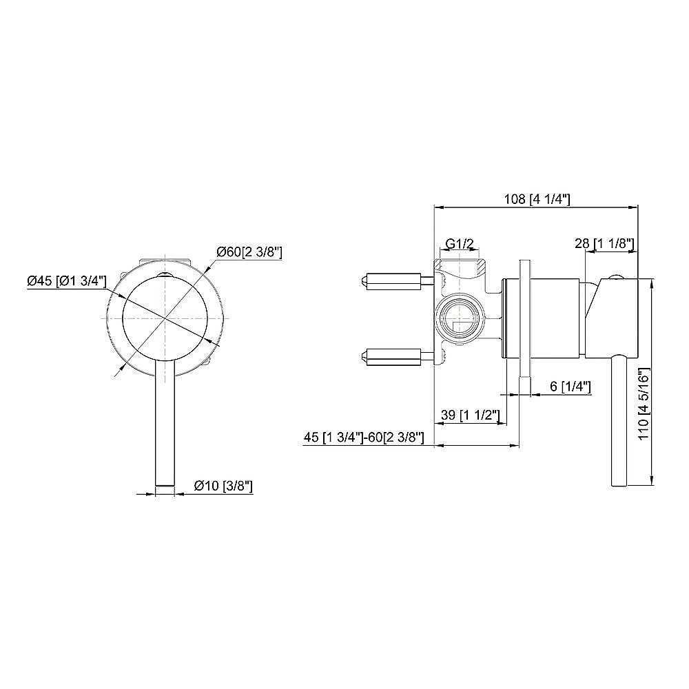 Single Round Shower Bath Mixer Tap Bathroom WATERMARK Approved