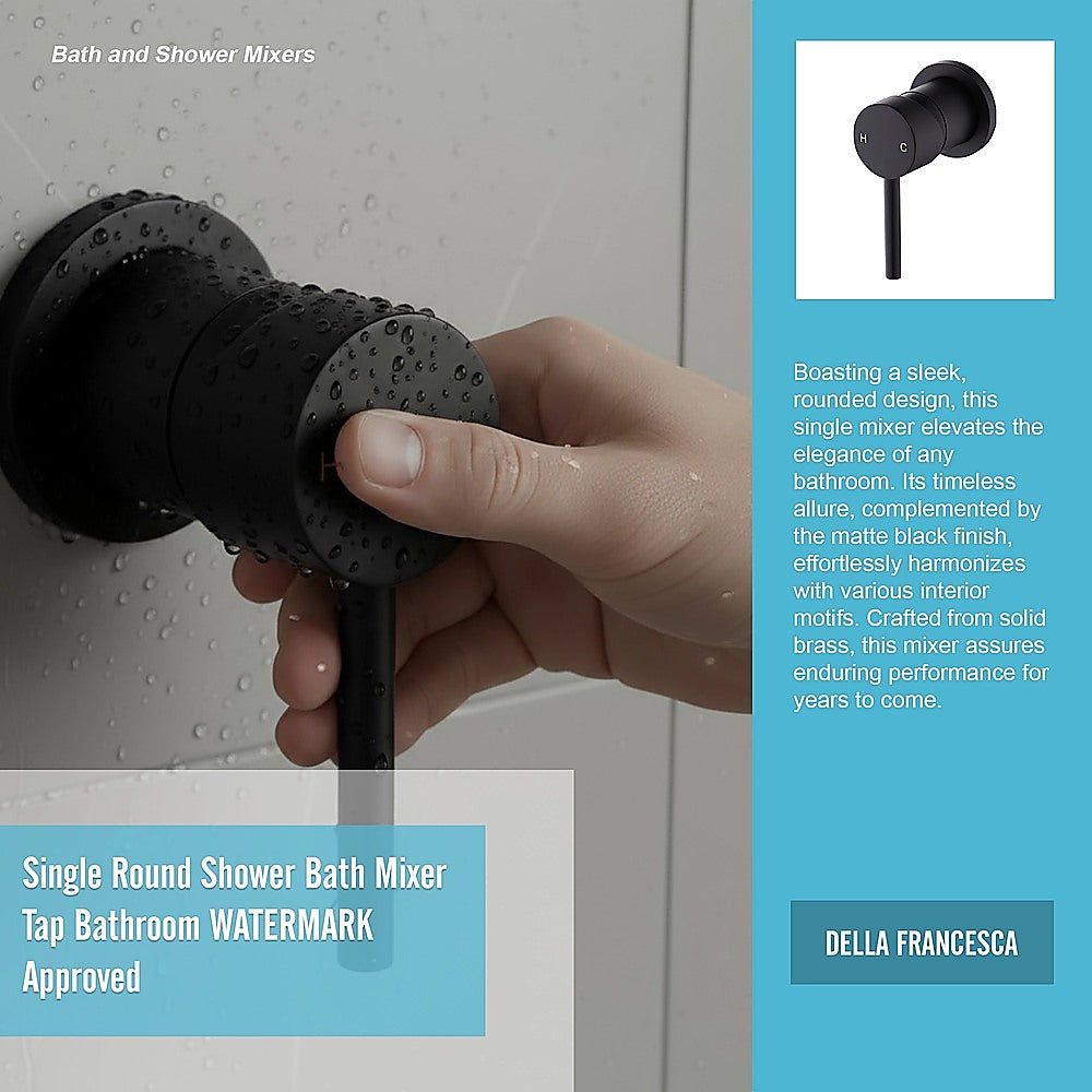 Single Round Shower Bath Mixer Tap Bathroom WATERMARK Approved